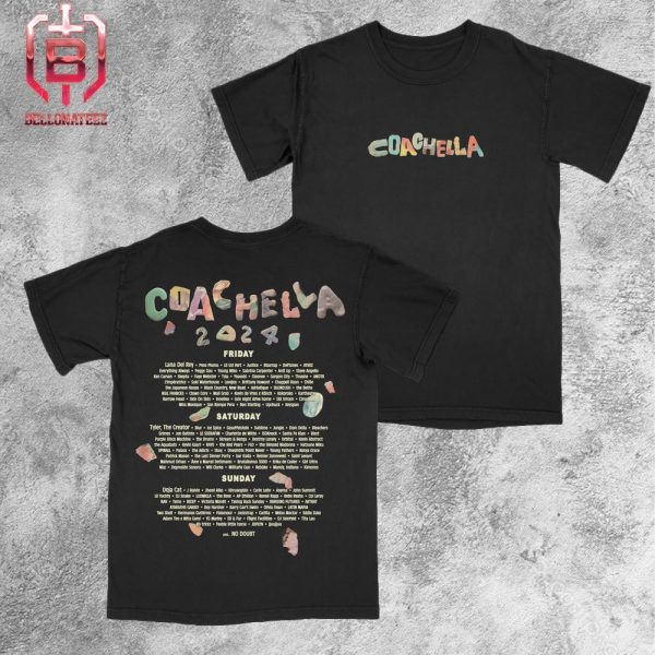 Coachella 2024 Festival Music Desert Elements Line Up Two Sides Unisex T-Shirt