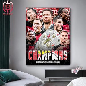 Congrats To Bayer 04 Leverkusen Is Bundeliga Champions 2023-2024 Home Decor Poster Canvas