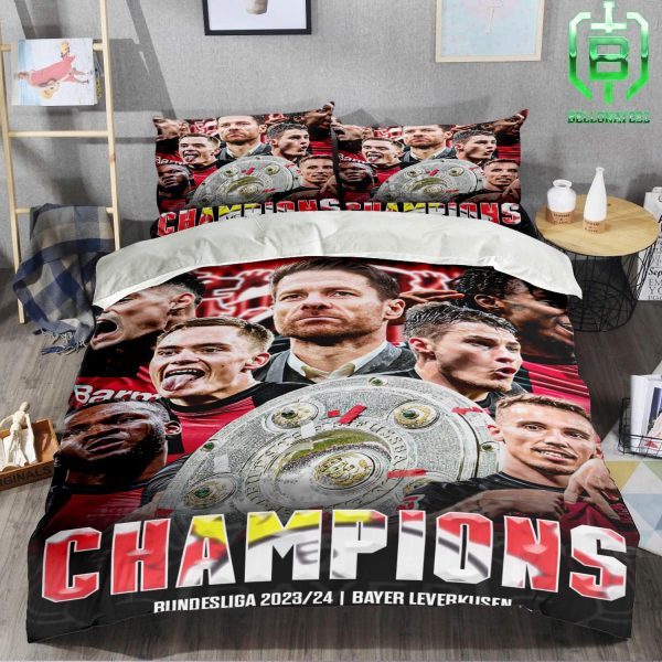 Congratulations Bayer Leverkusen Bundesliga Champions 2023 2024 Bedroom Decor Bedding Set