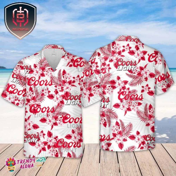 Coors Light Hawaiian Flowers Pattern Shirt Hawaiian Beer Lover Shirt Classic Flowers Beer Aloha Shirt