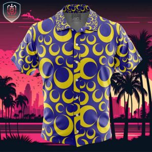 Crescent Moon Sailor Moon Beach Wear Aloha Style For Men And Women Button Up Hawaiian Shirt