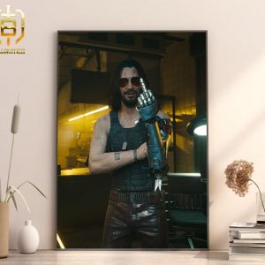Cyberpunk 2077 Johnny Silverhand Middle Finger Home Decor Poster Canvas