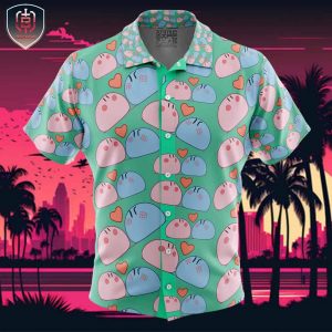 Dango Daikazoku Clannad Beach Wear Aloha Style For Men And Women Button Up Hawaiian Shirt