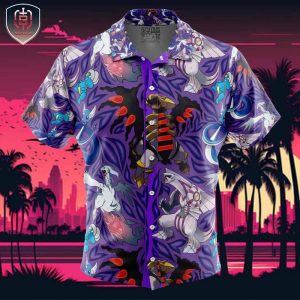 Dragon Type Pokemon Pokemon Beach Wear Aloha Style For Men And Women Button Up Hawaiian Shirt