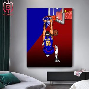 Drawing Cartoon Poster Aaron Gordon 50 Denver Nuggets At NBA Playoffs 2023-2024 Home Decor Poster Canvas
