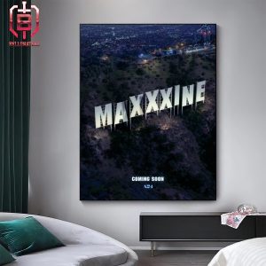 First Poster For Maxxxine Starring Mia Goth Halsey Giancarlo Esposito Michelle Monaghan Elizabeth Debicki Lily Collins And Kevin Bacon Home Decor Poster Canvas