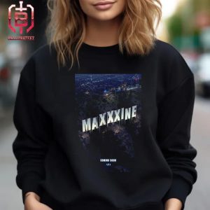 First Poster For Maxxxine Starring Mia Goth Halsey Giancarlo Esposito Michelle Monaghan Elizabeth Debicki Lily Collins And Kevin Bacon Unisex T-Shirt