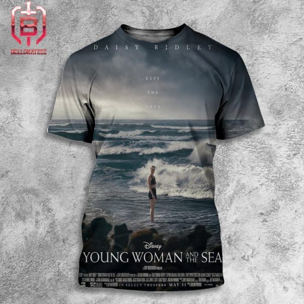 First Poster For Young Woman And The Sea Starring Daisy Ridley Releasing In Theaters On May 31 All Over Print Shirt