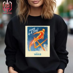 First Poster Of The Human Torch In Fantastic Four In Theaters On July 25 2025 Unisex T-Shirt