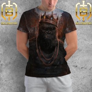 Godzilla VS Kong The New Empire 2024 Kong Wears A Crown All Over Print Shirt
