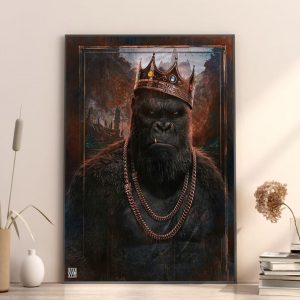 Godzilla VS Kong The New Empire 2024 Kong Wears A Crown Home Decor Poster Canvas