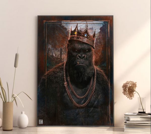 Godzilla VS Kong The New Empire 2024 Kong Wears A Crown Home Decor Poster Canvas