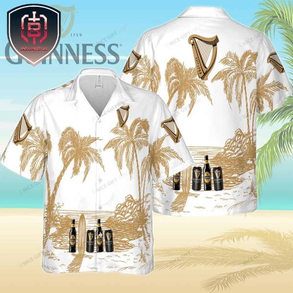 Guinness Beer White Original Limited Edition Hawaiian Shirt