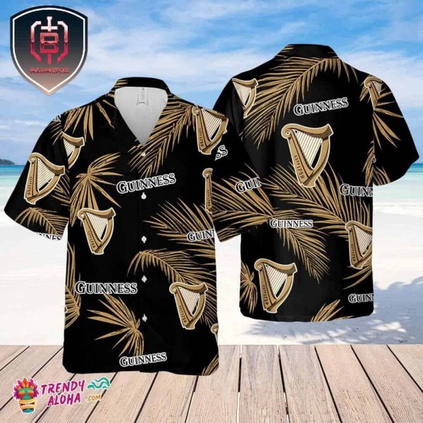 Guinness Hawaiian Palm Leaves Pattern Shirt Beer Summer Party Hawaiian Shirt Schlitz Beer Shirt