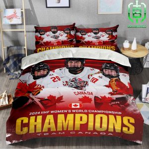 Hockey Canada 2024 IIHF Womens World Champions Team Canada Bedroom Decor Bedding Set