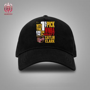 Indiana Fever Caitlin Clark Stadium Essentials Black 2024 WNBA Draft First Pick Verbiage Snapback Classic Hat Cap