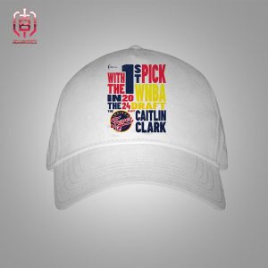 Indiana Fever Caitlin Clark Stadium Essentials White 2024 WNBA Draft First Pick Verbiage Snapback Classic Hat Cap