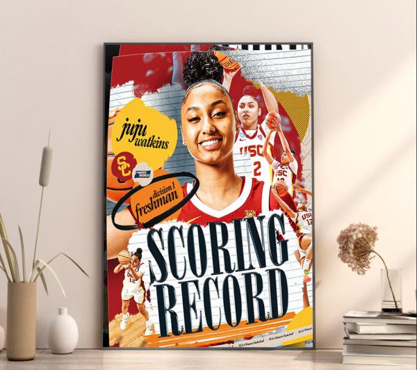 Juju Watkins Division 1 Freshman Scoring Record March Madness USCWBB Home Decor Poster Canvas