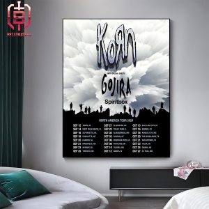 Korn North American Tour 2024 With Special Guests Gojira And Spiritbox Home Decor Poster Canvas