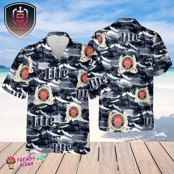 Miller Lite Hawaiian Sea Island Pattern Shirt Hawaii Beer Shirt Miller Lite Hawaiian Summer Shirt Miller Lite Aloha Shirt