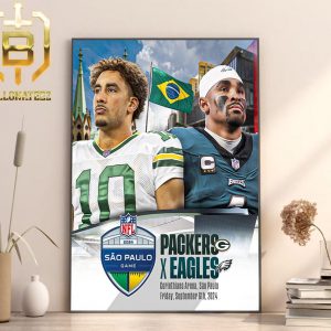 NFL Brasil First Ever Regular Season Game Packers X Eagles Corinthians Arena Sao Paulo Friday September 6th 2024 Home Decor Poster Canvas