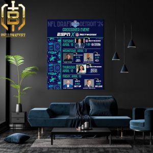 NFL Network And ESPN Crossover Event Ahead Of The 2024 NFL Draft Detroit 24 Home Decor Poster Canvas