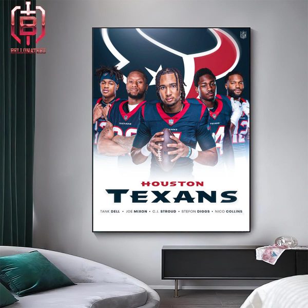 New Line Up Of Houston Texans In New NFL Season 2024-2025 Home Decor Poster Canvas