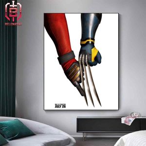 New Poster For Deadpool 3 Deadpool & Wolverine In Theaters On July 26 Home Decor Poster Canvas