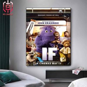 New Poster For John Krasinki’s If Starring Ryan Reynolds Releasing In Theaters On May 17 Home Decor Poster Canvas