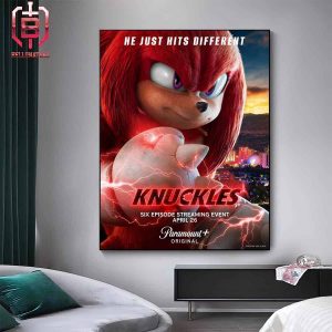 New Poster For The Knuckles Series He Just Hits Different Streaming Event April 26 Home Decor Poster Canvas