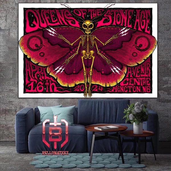 New Poster Of Queens Of The Stone Age At Aventr Centre Moncton NB On April 16th 2024 Home Decor Poster Cavas