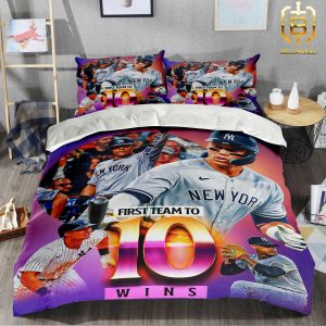 New York Yankees The First Team To 10 Wins 2024 MLB Bedroom Decor Bedding Set