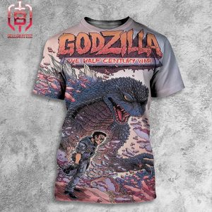 Official Godzilla The Half Century War Poster Premium Merchandise All Over Print Shirt