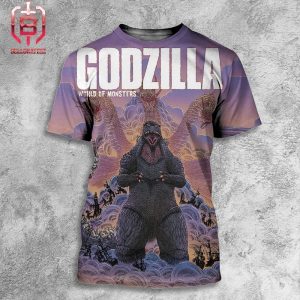 Official Godzilla World Of The Monster Poster Premium Merchandise All Over Print Shirt