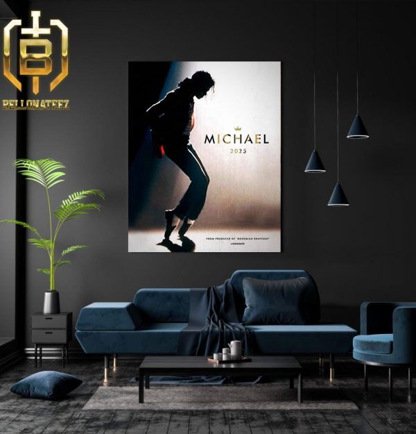Official Poster Michael Movie The Michael Jackson Biopic From Producer Of Bohemian Rhapsody Lionsgate April 18th 2025 Home Decor Poster Canvas