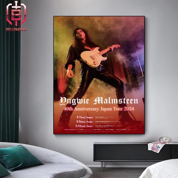 Official Poster Yngwie Malmsteen Show 40th Anniversary Japan Tour 2024 Home Decor Poster Canvas