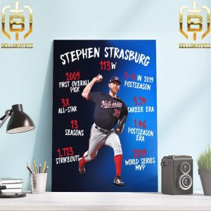 One Memorable Career For Stephen Strasburg For Washington Nationals In MLB Home Decor Poster Canvas