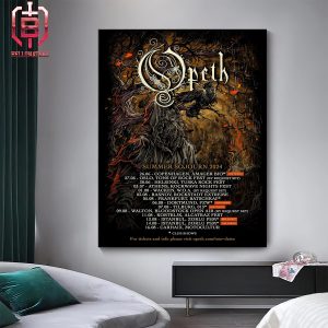 Opeth New Poster For Summer Sojourn 2024 Tour Kick Off On June 26th 2024 Home Decor Poster Canvas