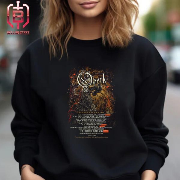 Opeth New Poster For Summer Sojourn 2024 Tour Kick Off On June 26th 2024 Unisex T-Shirt