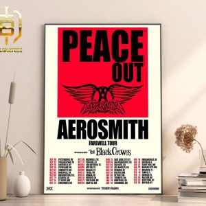 Peace Out Aerosmith Farewell Tour With Special Guest The Black Crowes Teddy Swims Home Decor Poster Canvas