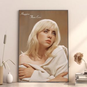 Poster Cover Album Happier Than Ever 2021 Billie Eilish Home Decor Poster Canvas