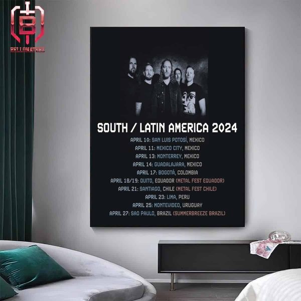 Poster For Dark Tranquillity South Latin America 2024 Tour Home Decor Poster Canvas