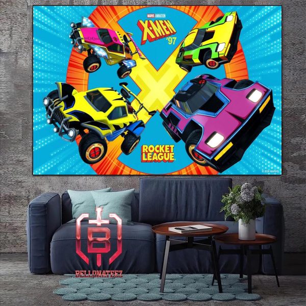 Poster For Fortnite & Rocket League Are Collaborating With X-Men 97 From April 23 To May 7 Home Decor Poster Canvas