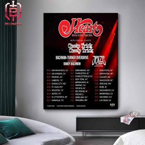 Poster For Heart Royal Flush Tour 2024 With Special Guests Cheap Trick Home Decor Poster Canvas