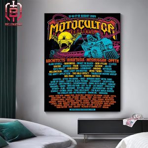 Poster For Motoculor Festival 2024 At Carhaix France Om August 15-18 2024 Home Decor Poster Canvas