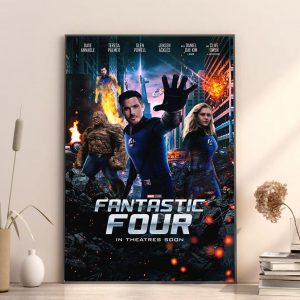 Poster For Upcoming Marvel Movie Fantastic Four 2024 2025 Home Decor Poster Canvas