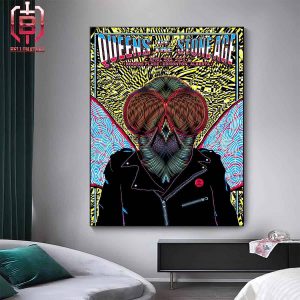 Poster Of Queens Of The Stone Age At Rogers Place Edmonton Alberta On April 2nd 2024 Home Decor Poster Canvas
