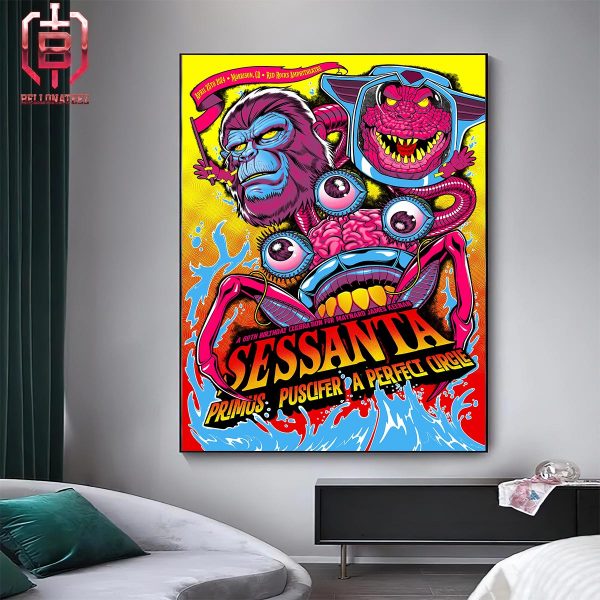 Poster Of Sessanta Performance Primus Puscifer A Perfect Circle At The Red Rocks Amphitheatre Merchandise Limited Edition Home Decor Poster Canvas