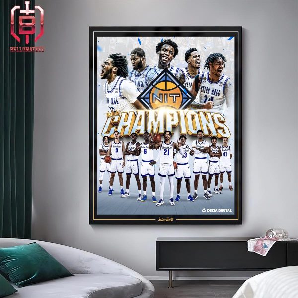 Seton Hall Priates Win The NIT Title Champions Men’s Baketball Season 2024 Home Decor Poster Canvas