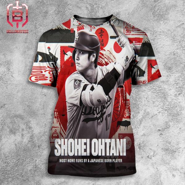 Shohei Ohtani Passes Hideki Matsui For The Most MLB Home Runs By A Japanese Born Player All Over Print Shirt